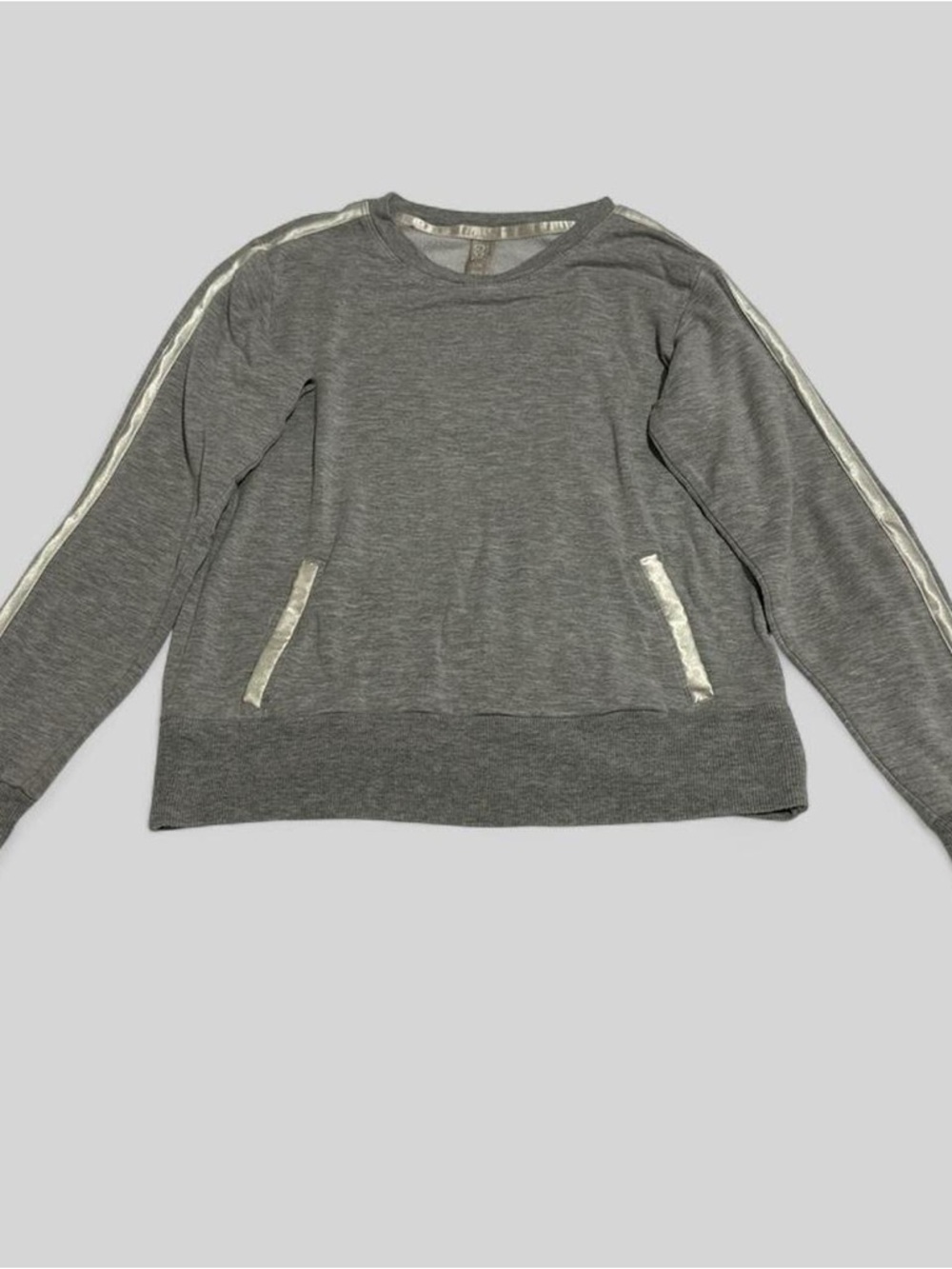 Athleta Gray Sweatshirt with Silver Trim